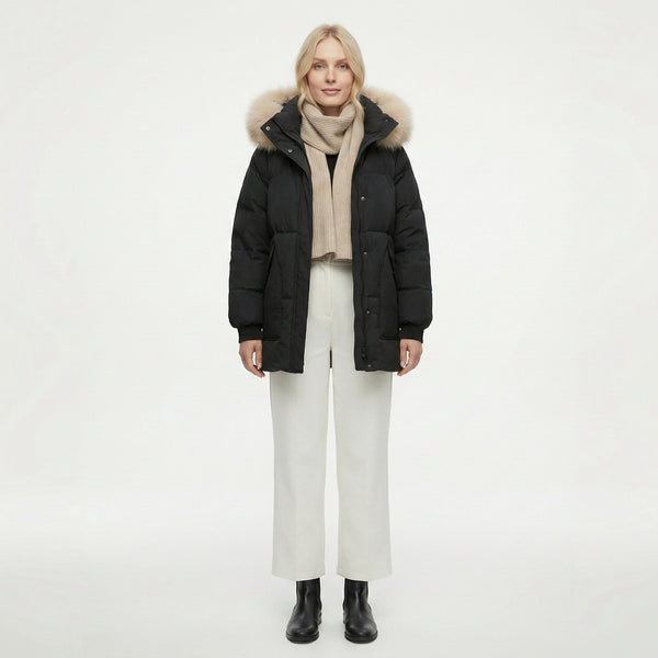 Manteau femme épais à col